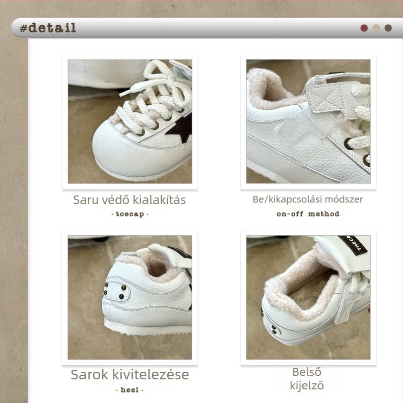 Gyerekeknek készült vastag talpú sportcipő csillagos Velcro pántokkal, rögzített cipőfűzővel, felhajtható nyelv, fleece-bélelt belső, csúszásmentes talp