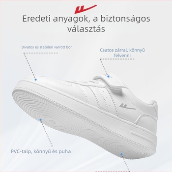 Gyerekeknek szabadidős cipő, könnyű műbőr felsőrész, Velcro-zár, PVC talp, 2025-őszi