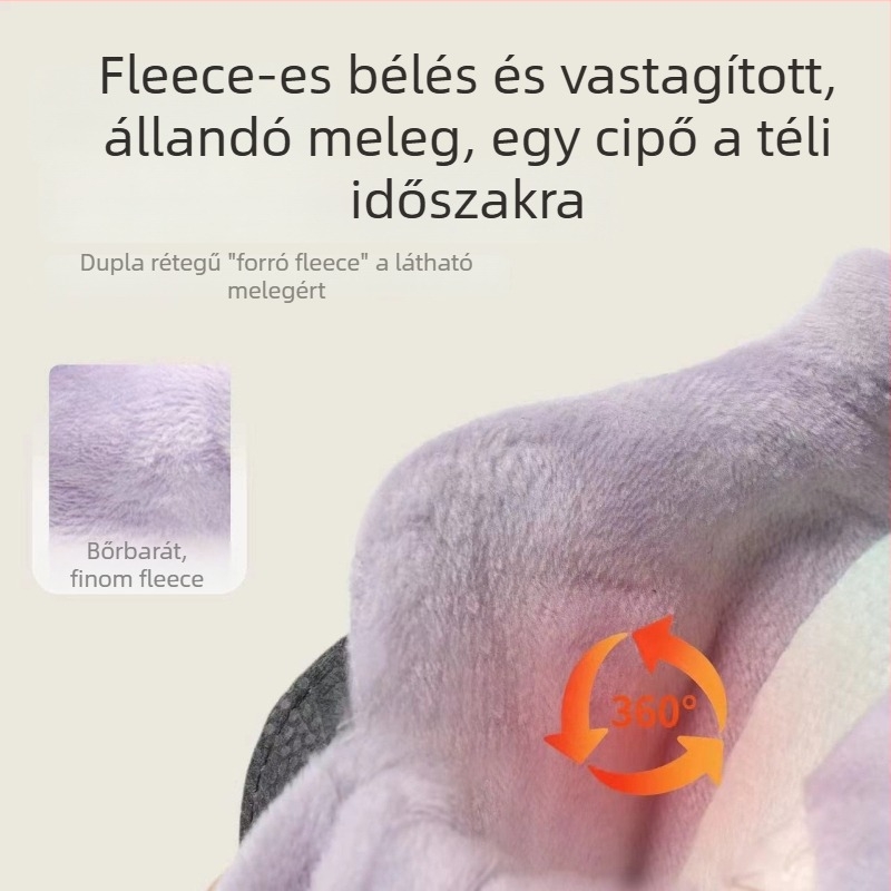Gyerek téli sportcipő Velcro zárás, vastag plüss bélés, könnyű EVA talp, SGS tanúsítvány, unisex