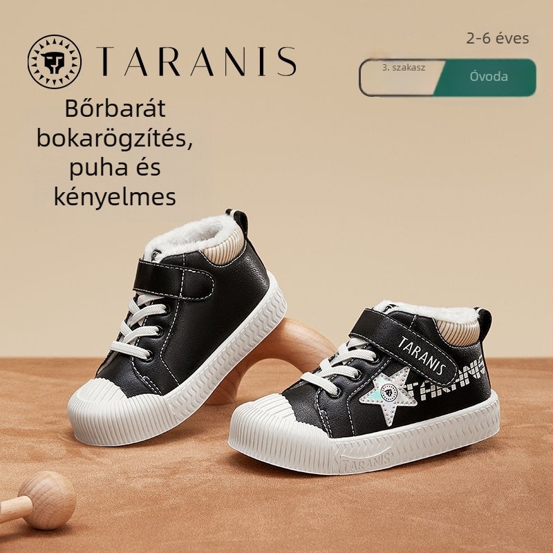 TARANIS Gyerekek téli fleece-béléses, magas szárú meleg sportcipő, gumitalp, óvodai használatra