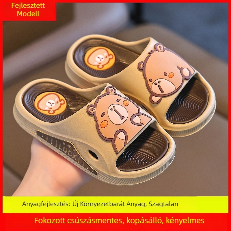 Gyerekeknek készült flip-flopok rajzfilm mintával, PVC felsőrész és talp, légáteresztő, kopásálló, csúszásmentes