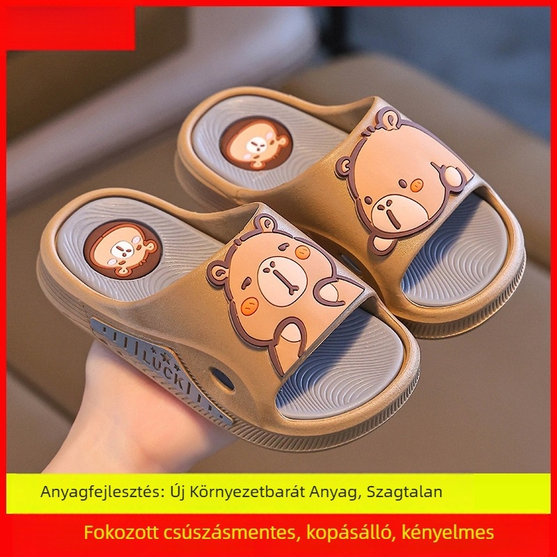 Gyerekeknek készült flip-flopok rajzfilm mintával, PVC felsőrész és talp, légáteresztő, kopásálló, csúszásmentes