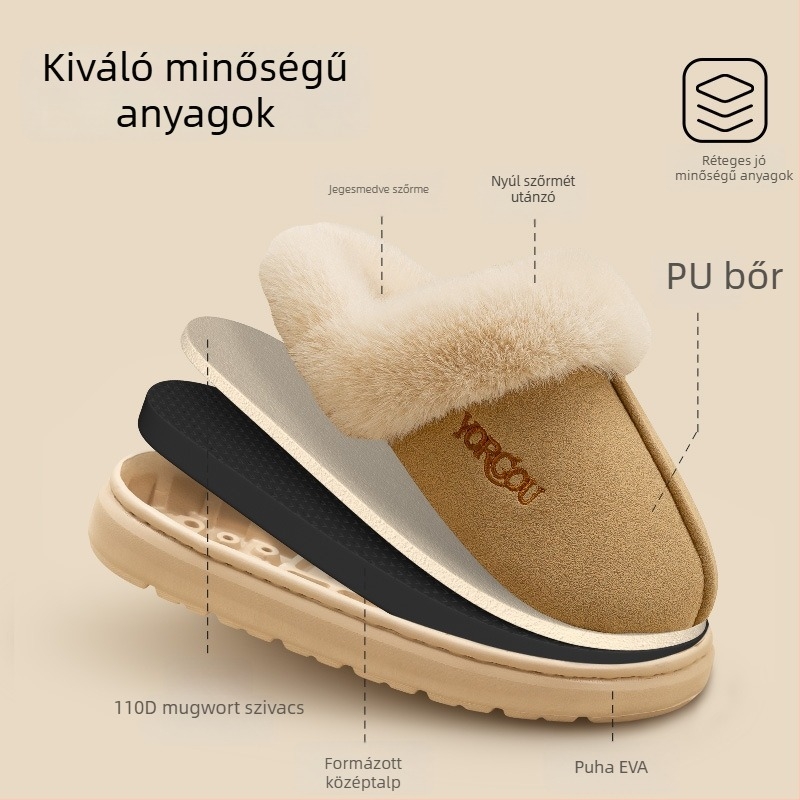 Gyerekeknek való pamut papucs, fleece béléssel, beltéri téli használatra, EVA talppal, uniszex, 7–12 évesek