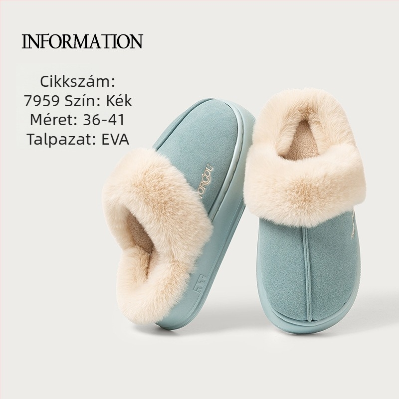 Gyerekeknek való pamut papucs, fleece béléssel, beltéri téli használatra, EVA talppal, uniszex, 7–12 évesek
