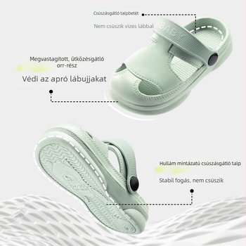 Beptides Gyerek Szandál 1–3 Éveseknek, Uniszex Beltéri és Kültéri Viselésre, Anti-Slip EVA Talp, PVC Felsőrész