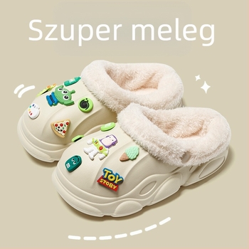 Gyermekek belső pamut papucsai ősz–télre, vízálló EVA papucsok fiúknak és lányoknak, 4–12 évesek
