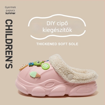 Gyermekek belső pamut papucsai ősz–télre, vízálló EVA papucsok fiúknak és lányoknak, 4–12 évesek