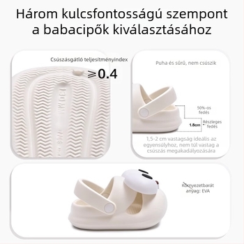 Új beltéri gyerek szandál csúszásmentes talppal, dizájn nagy szemekkel, fiúknak és lányoknak