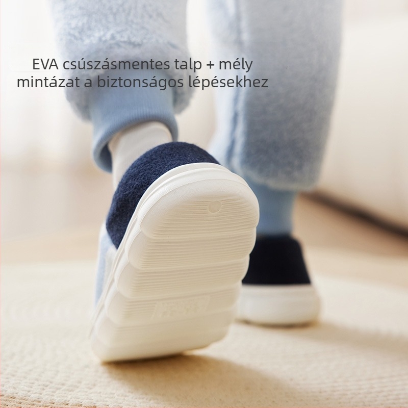 Gyerekek pamut papucs beltéri használatra; uniszex; EVA talp; kockás minta; meleg