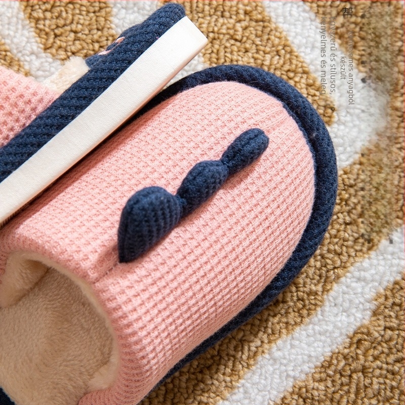 Gyerek pamut papucsok csúszásmentes PVC talppal, téli szezon, 1–3 éveseknek