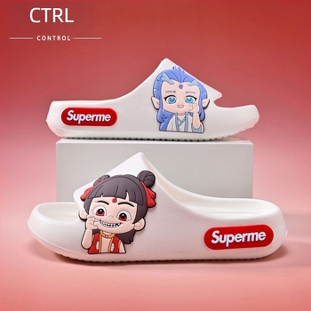 Uniszex PVC papucs Cartoon mintával, PVC felső rész és talp, lélegző és csúszásmentes