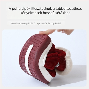 Gyerekeknek való pamut papucs sarokkal, csúszásmentes téli beltéri cipő