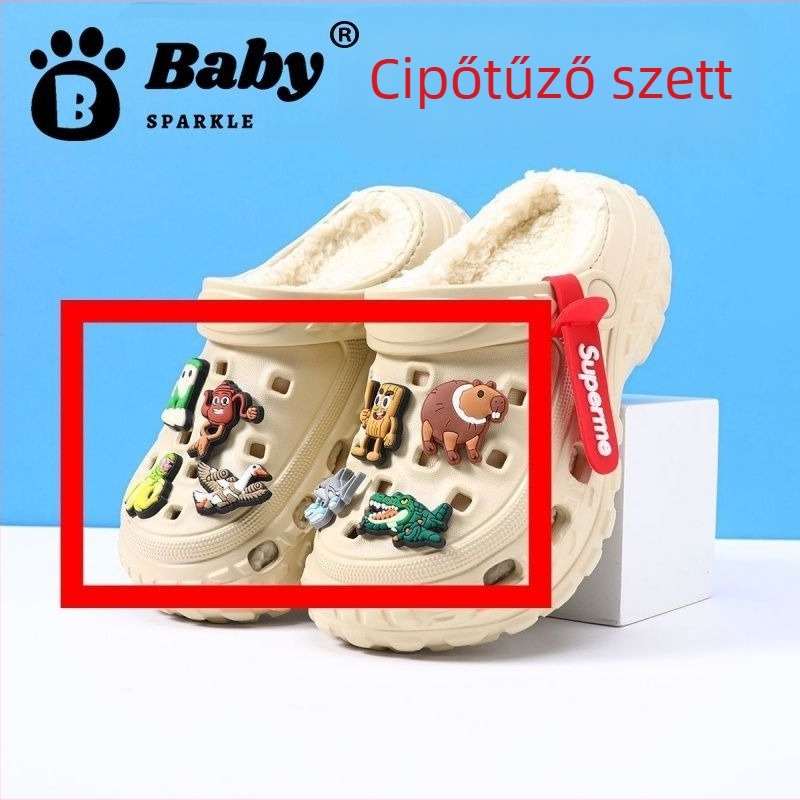 Rajzfilm mintás gyermek papucs, párnázott bélés, EVA felsőrész, EVA talp, eredet: Wenzhou, Zhejiang