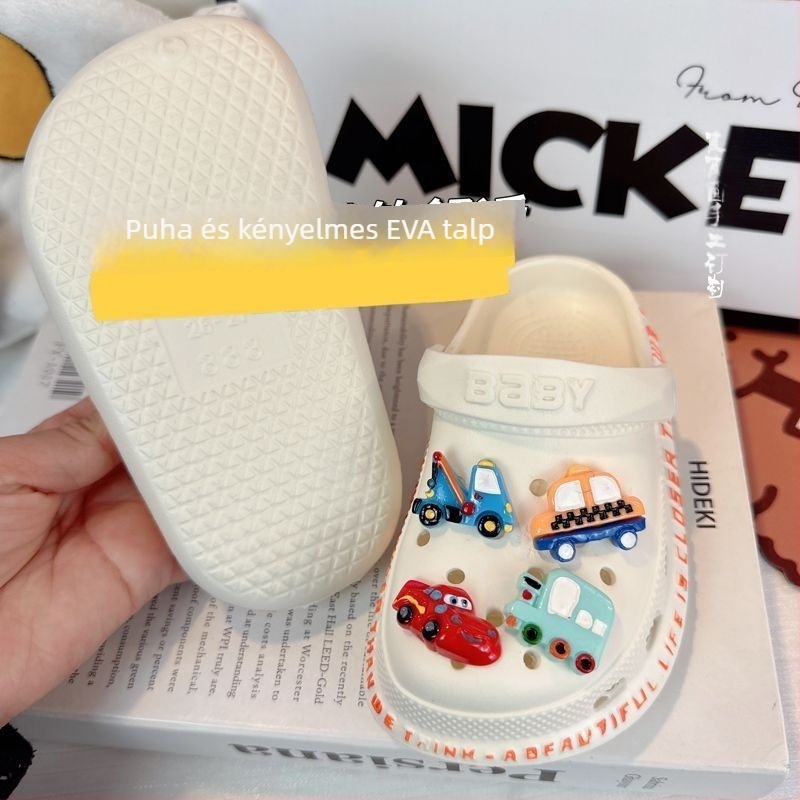 Gyerekek EVA papucs mérnöki autó mintával, 1-3 éveseknek, nyár