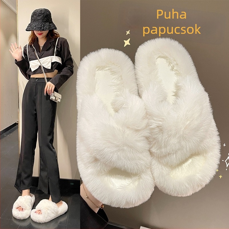 Lányoknak szóló szőrös papucs - 1–16 éves korig, Felsőrész: műszőrme, Talp: PVC, Vastagság: normál, ősz 2025