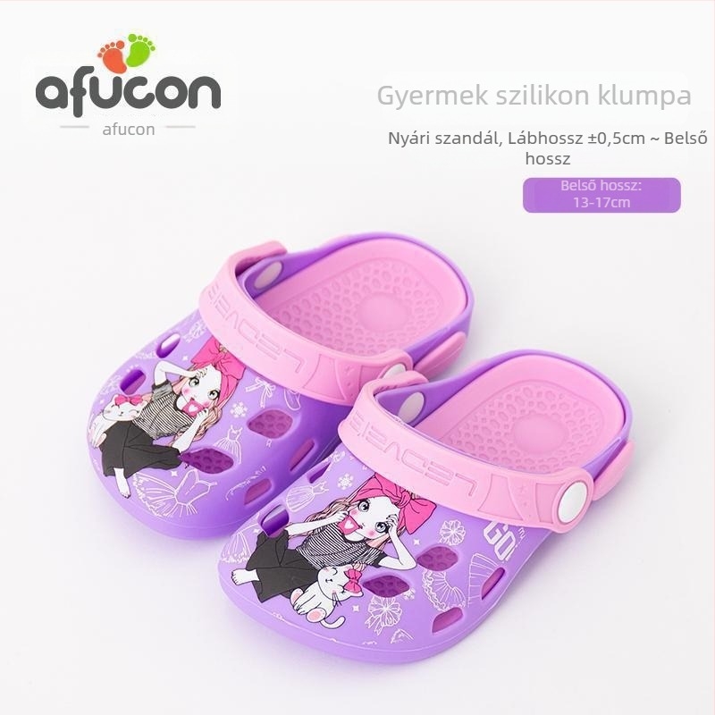 Aihukang Gyerekeknek zárt orrú szilikon szandál belső használatra, nyári papucs kicsiknek, puha talppal