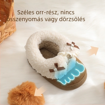 Inbemini Apró Gyermek Papucs – Téli Beltéri Pamut Papucs Meleg Fleeces Béléssel Lányoknak