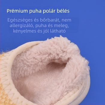 Gyerekeknek készült plüss pamut papucs beltéri használatra, ősz–tél, csúszásmentes puha talppal, uniszex