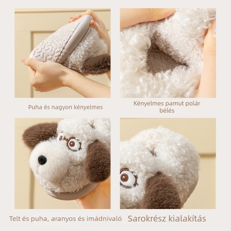 Gyerekeknek szánt házicipő fleece béléssel, hátul pánttal, csúszásmentes talppal, meleg, téli 2025, uniszex