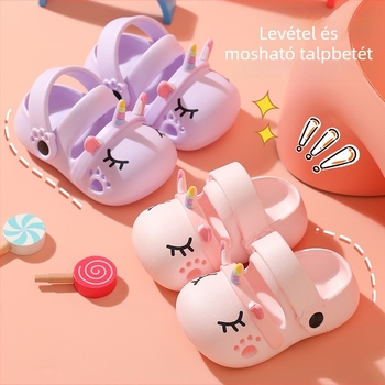 Crocs-stílusú gyerek EVA-zárt orrú szandálok, uniszex, 1–16 éveseknek, Cartoon Paradise motívummal, 2025 tavaszi kiadás