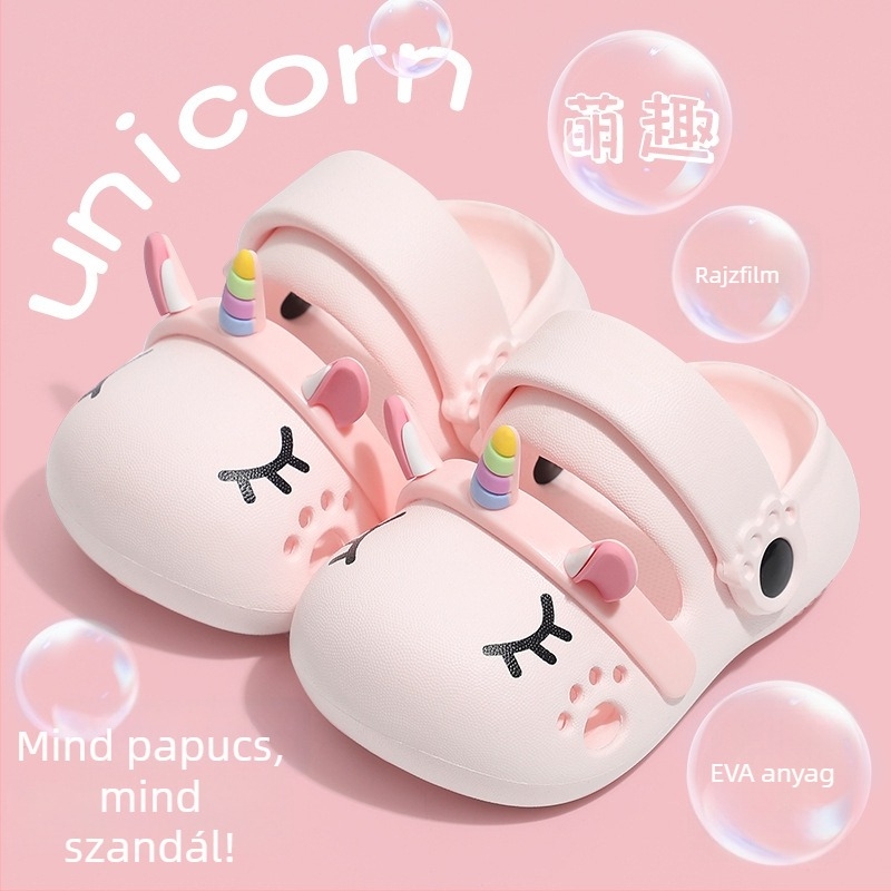 Crocs-stílusú gyerek EVA-zárt orrú szandálok, uniszex, 1–16 éveseknek, Cartoon Paradise motívummal, 2025 tavaszi kiadás