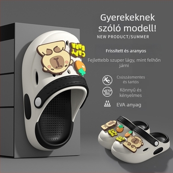 Gyermekek EVA perforált papucsai — slip-on, uniszex, bélés nélküli, beltéri csúszásmentes
