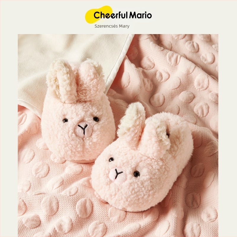 Gyerekeknek szóló nyuszis plüss papucs, felső raccoon velvet, bélés fleece, talp TPR