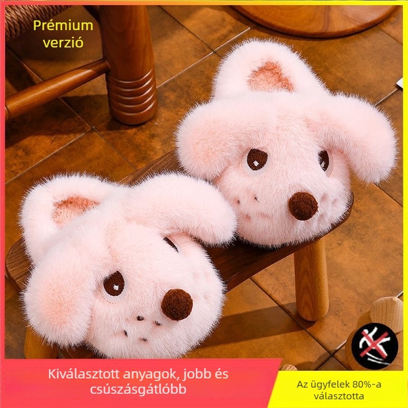Gyerekeknek készült téli pamut papucs fleece béléssel, csúszásmentes talppal, meleg és kényelmes