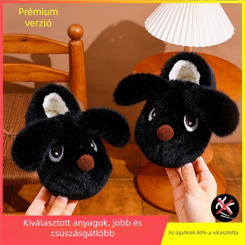 Gyerekeknek készült téli pamut papucs fleece béléssel, csúszásmentes talppal, meleg és kényelmes