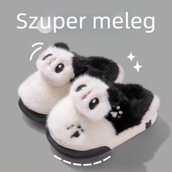 Gyerekeknek pamut papucs plüss felsőrésszel, EVA csúszásmentes talppal, állat mintázat, meleg, relif felület