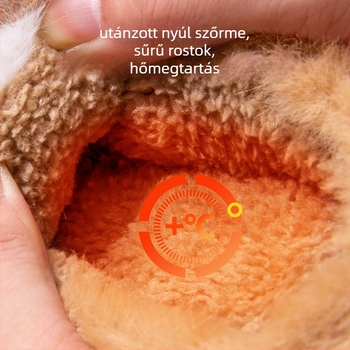 Gyerekeknek pamut papucs plüss felsőrésszel, EVA csúszásmentes talppal, állat mintázat, meleg, relif felület