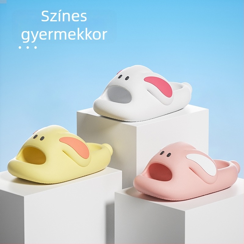 Gyerekeknek készült EVA papucs beltéri használatra, csúszásmentes talppal, dezodoráló, 2025 nyár, állatmintás