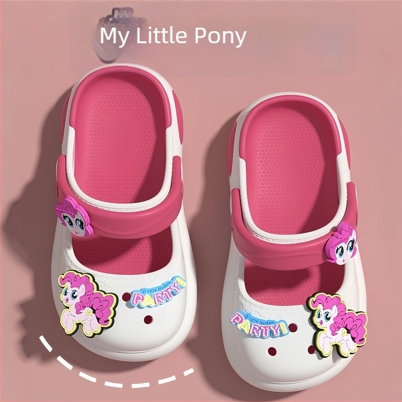 Crocs-stílusú lukas szandál, EVA felsőrész, zárt orr, vastag talp, gyorsan száradó, csúszásmentes, lányoknak és gyerekeknek, nyár 2025