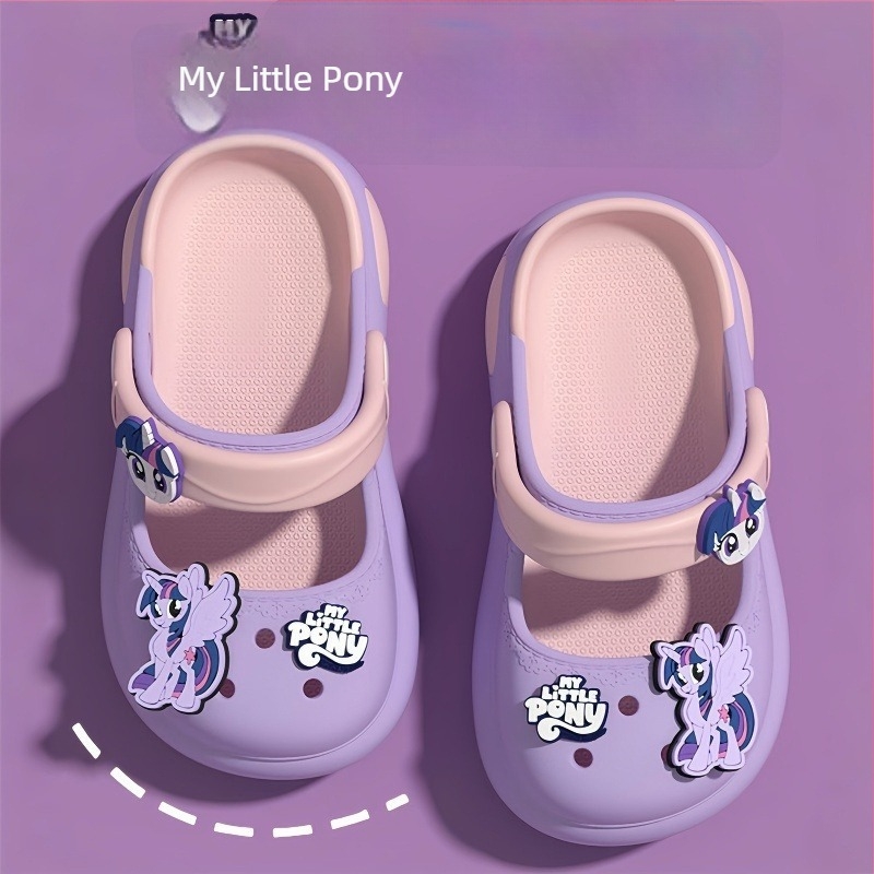 Crocs-stílusú lukas szandál, EVA felsőrész, zárt orr, vastag talp, gyorsan száradó, csúszásmentes, lányoknak és gyerekeknek, nyár 2025