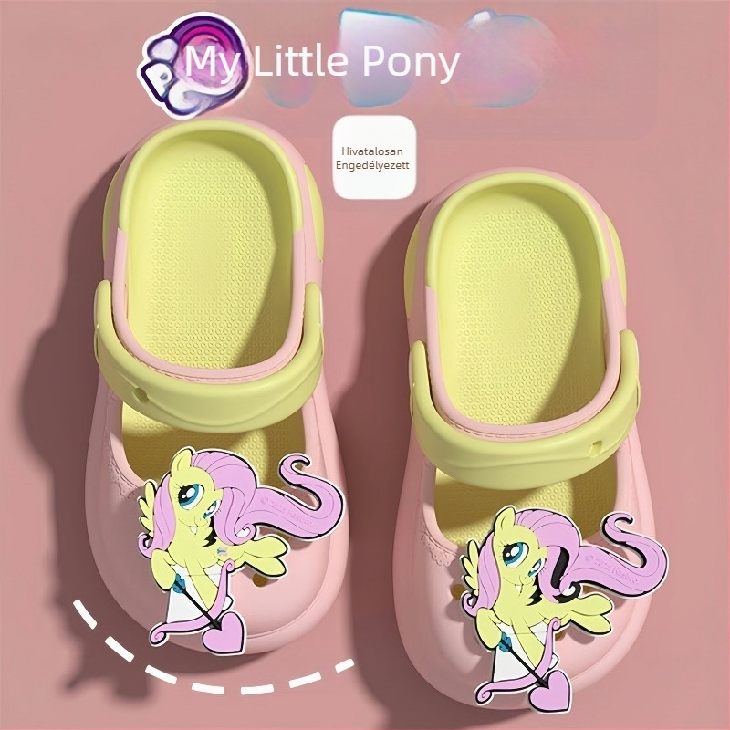 Crocs-stílusú lukas szandál, EVA felsőrész, zárt orr, vastag talp, gyorsan száradó, csúszásmentes, lányoknak és gyerekeknek, nyár 2025