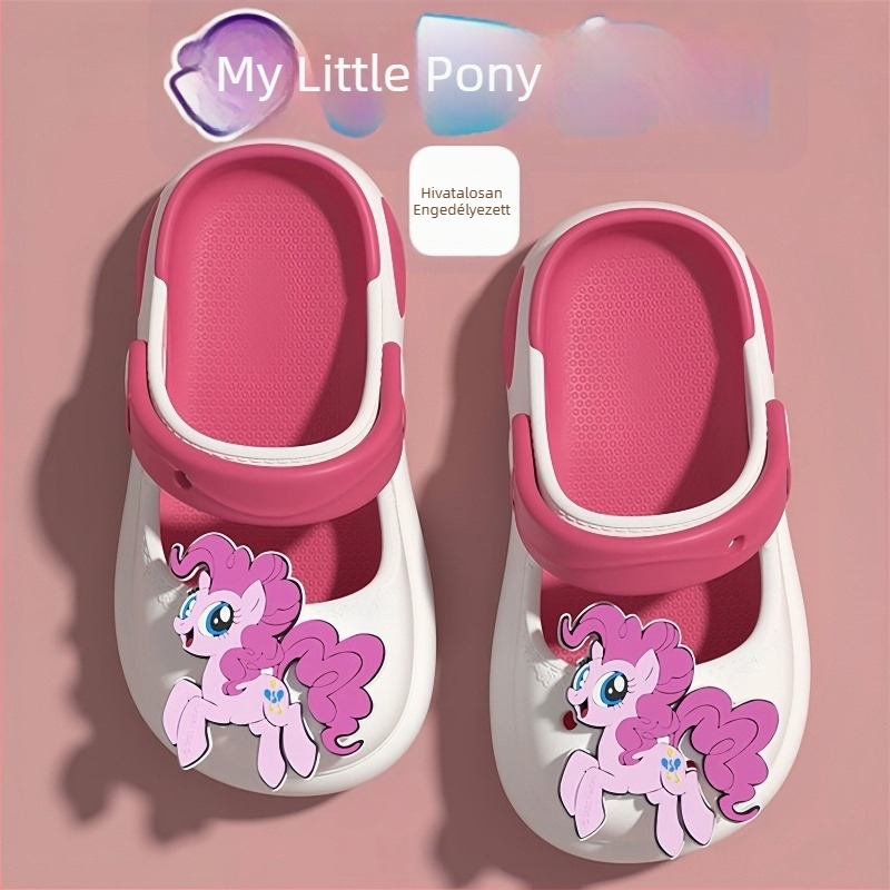 Crocs-stílusú lukas szandál, EVA felsőrész, zárt orr, vastag talp, gyorsan száradó, csúszásmentes, lányoknak és gyerekeknek, nyár 2025