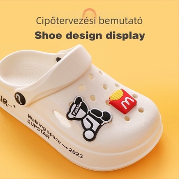 Gyerekek EVA Crocs-stílusú papucs, uniszex, rajzfilm, beltéri és kültéri használatra, 7–12 évesek