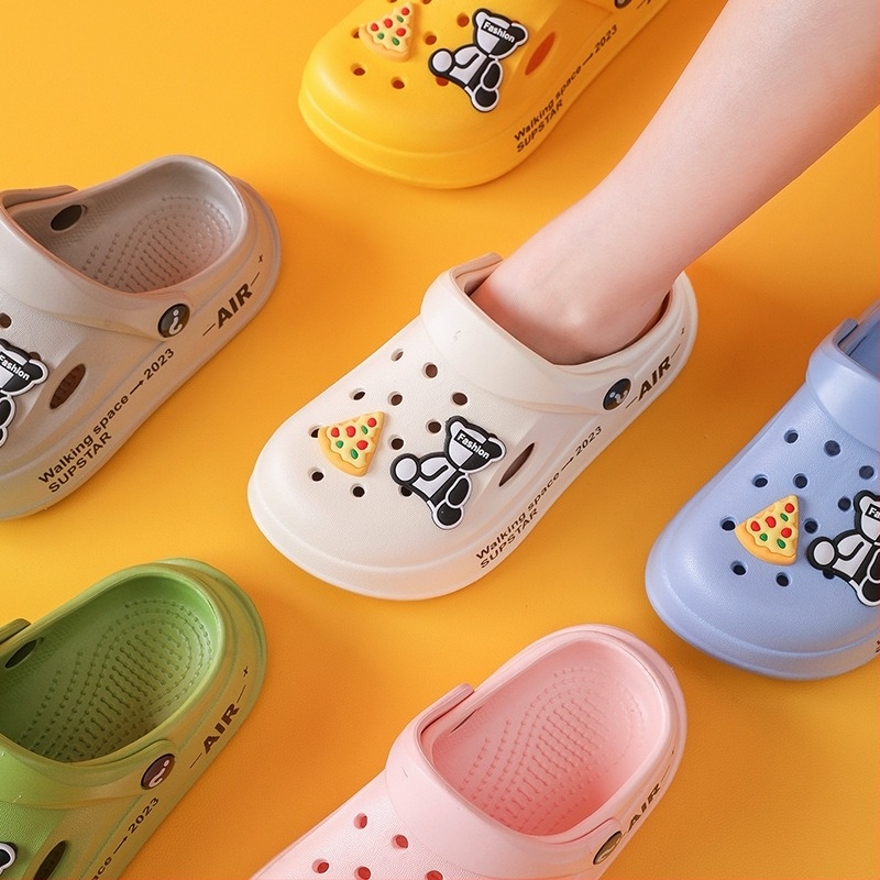 Gyerekek EVA Crocs-stílusú papucs, uniszex, rajzfilm, beltéri és kültéri használatra, 7–12 évesek