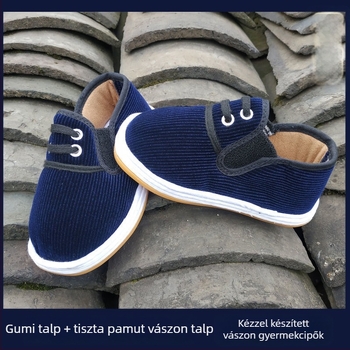 Textil babacipő tavasz–ősz, járást tanuló gyerekeknek 1–9 éves korig, kézzel készített sokrétegű talppal, csúszásmentes, lélegző, izzadságot felszívó