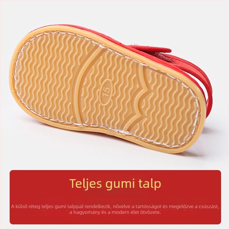 Gyerekcipő tigrisfej mintával, 1–3 éveseknek, selyem felsőrész, Velcro zárás, könnyű, légies, csúszásmentes talp, retro stílus, nyári kiadás HTX-062/063