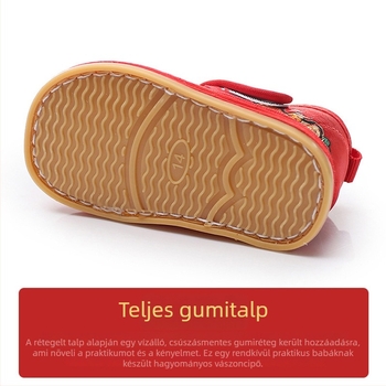 Uniszex bébicipő tigrisfej mintával, minden évszakra, textil felső, teljes gumitalp, lélegző, csúszásmentes HTX069