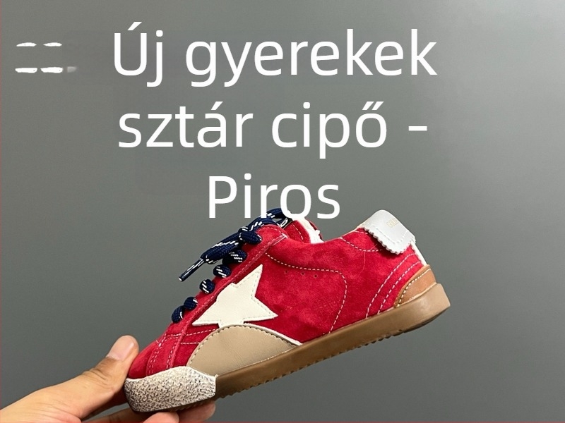 Gyerekeknek való velúr sportcipő ötágú csillag mintával, Velcro zár, gumitalp, téli 2025 kiadás