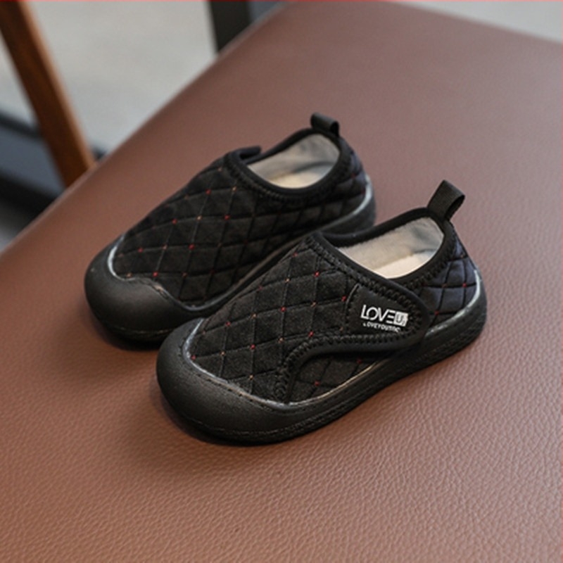 Gyermekeknek vászoncipő, puha talp, lélegző, csúszásmentes, Velcro-zár, kockás mintázat