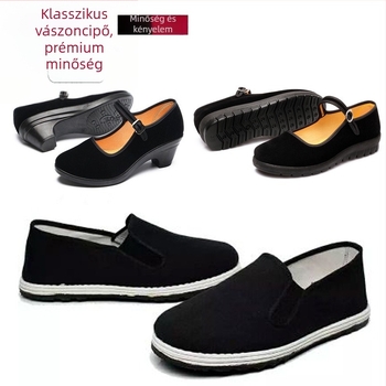 Hagyományos etnikai tánccipő gyerekeknek, uniszex, 7–12 évesek, textilek felső rész, gumi talp