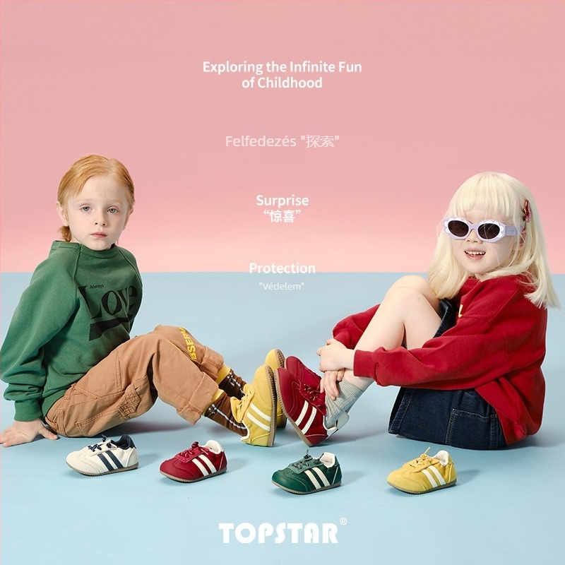Top Star gyerekeknek vászoncipő - uniszex, őszi casual sneaker, csíkos, tépőzár, 6051