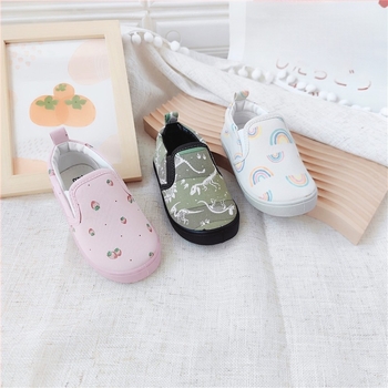 Tavaszi japán stílusú gyerek slip-on vászoncipő, puha talppal, uniszex
