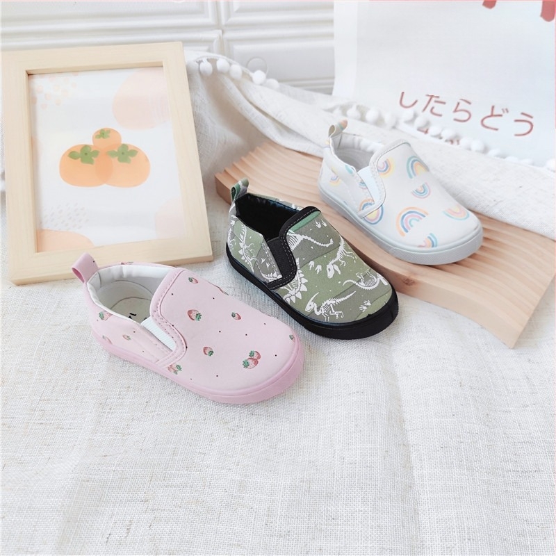 Tavaszi japán stílusú gyerek slip-on vászoncipő, puha talppal, uniszex