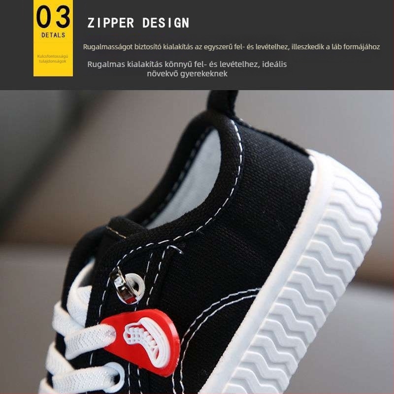Gyerekeknek szóló vászon sneaker, középmagasságú, felső: vászon, talp: gumi, 1–3 éveseknek