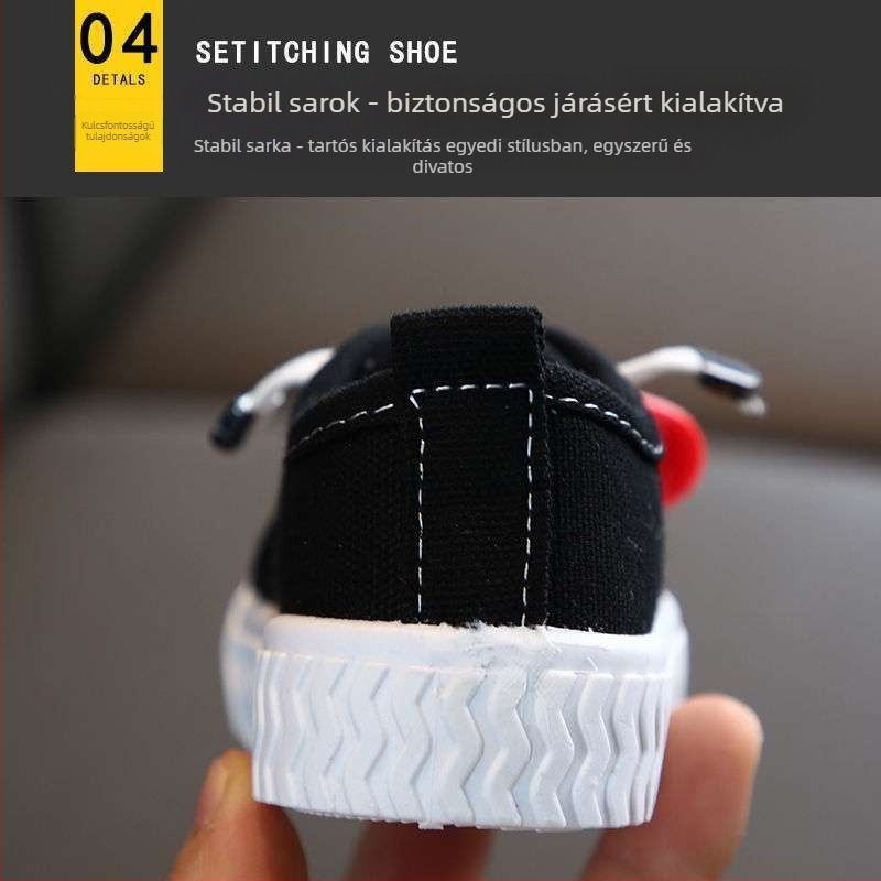 Gyerekeknek szóló vászon sneaker, középmagasságú, felső: vászon, talp: gumi, 1–3 éveseknek