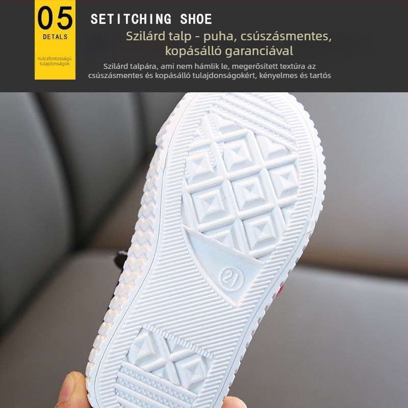 Gyerekeknek szóló vászon sneaker, középmagasságú, felső: vászon, talp: gumi, 1–3 éveseknek